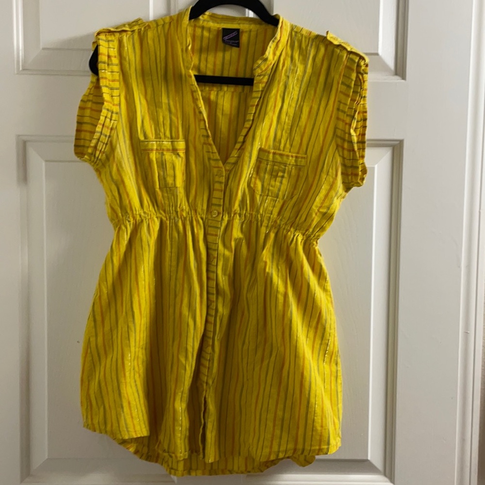 DECODED Button Front Blouse With Sleeve Detail